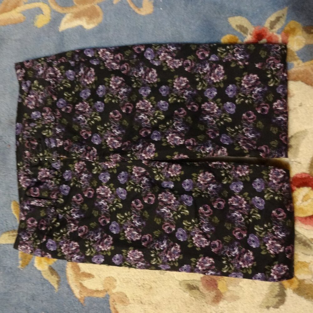 hot topic pants jeans purple roses flower blackheart 5 skinny y2k
